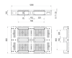 Plastová EURO paleta 1200 × 800 mm pro vysoké zatížení - mřížovaná