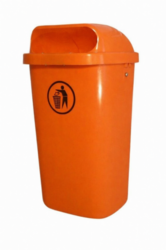 Městský odpadkový koš 50 l oranžový - II. jakost
