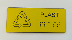 Značení druhu odpadu pro nevidomé PLAST