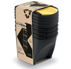 SORTIBOX Odpadkový koš na tříděný odpad 4x25L Antracit