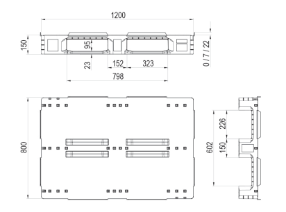 Plastová EURO paleta 1200 × 800 mm pro vysoké zatížení s plnou ložnou plochou